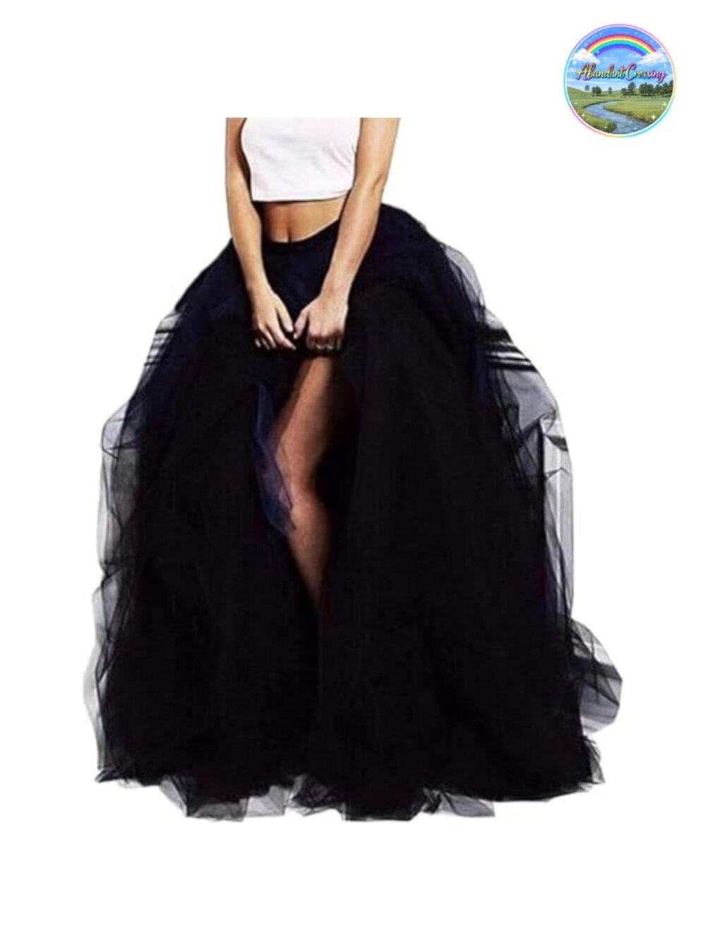 Tulle Maxi Skirt Floor Length Layered High Waist Special Occasion